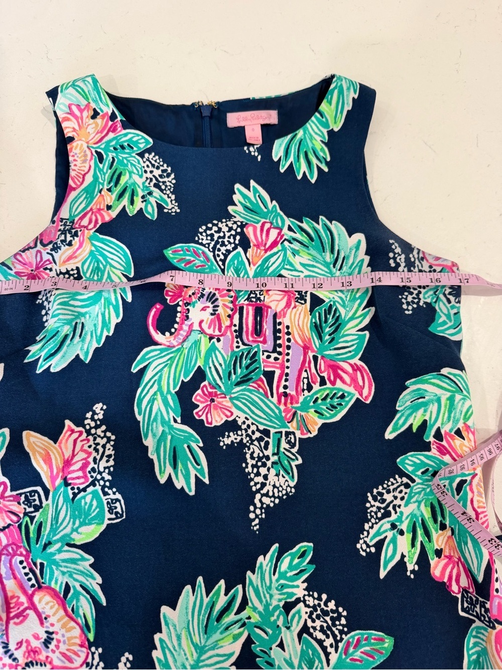 Lilly Pulitzer Donna Shift Romper Inky Navy Peanut Gallery Engineered Sz 0 - Picture 6 of 7